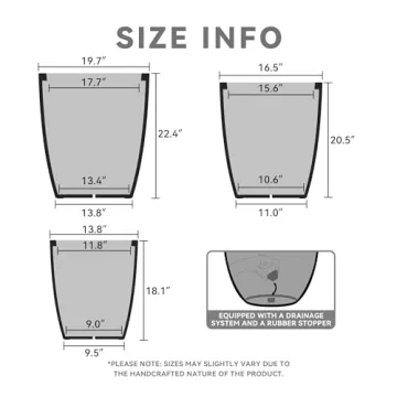 Kante Modern Decorative Concrete Planters Set of 3