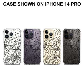 YESPURE for iPhone 14 Pro Max Halloween Case,Black Spider Web Halloween Designed Crystal Clear Soft ...