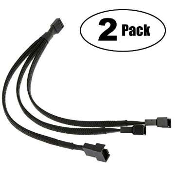 TeamProfitcom PWM Fan Splitter Adapter Cable Sleeved Braided Y Splitter Computer PC 4 Pin Fan Extens...