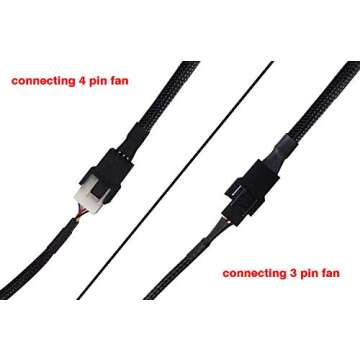 TeamProfitcom PWM Fan Splitter Adapter Cable Sleeved Braided Y Splitter Computer PC 4 Pin Fan Extension Power Cable 1 to 3 Converter 10 inches (2 Pack)