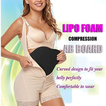 Moolida Lipo Foam Compression Ab Board Post Surgery Abdominal Board Liposuction (Black)