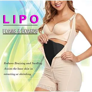 Moolida Lipo Foam Compression Ab Board Post Surgery Abdominal Board Liposuction (Black)