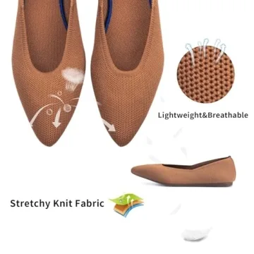 Frank Mully Women's Comfortable Knit Pointed Toe Flats