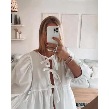 Tie Front Top Blouse Peplum Top Puff Sleeve Leopard Print Cheetah Print Bow Top Coquette Summer Tren...