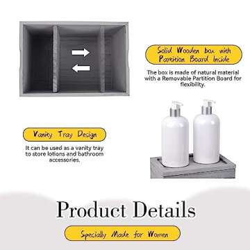 Tampon Holder for Bathroom with Vanity Tray Lid,Farmhouse Bathroom Storage Container,Tampon Organizer for bathroom Countertop , Wood Tampon Dispenser, Feminine Products Organizer,Bathroom Decor Box