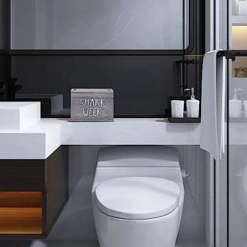 Tampon Holder for Bathroom with Vanity Tray Lid,Farmhouse Bathroom Storage Container,Tampon Organizer for bathroom Countertop , Wood Tampon Dispenser, Feminine Products Organizer,Bathroom Decor Box