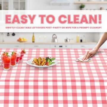 Grandipity Pink Gingham Plastic Table Cloths - Disposable Party Decor