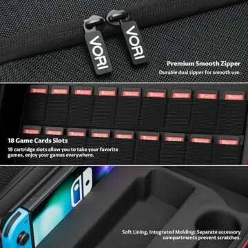VORI Switch Case for Nintendo Switch OLED Model - Travel Ready