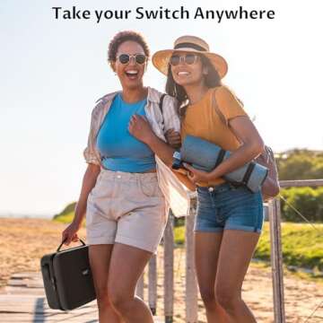 Switch Case, VORI Switch Carrying Case for Nintendo Switch and Switch OLED Model, Portable Full Protection Hard Shell Travel Storage Bag for Switch Console Pro Controller Accessories, Black