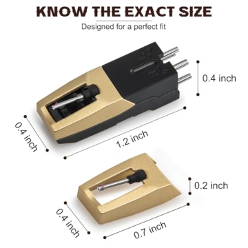 JoTownCand 5PCS Upgrade Ruby Record Player Needle and Turntable Cartridge Kit, Replacement Stylus wi...
