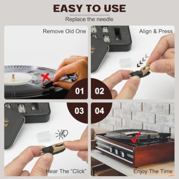 JoTownCand 5PCS Upgrade Ruby Record Player Needle Kit