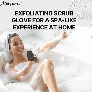 Meiyante Korean Exfoliating Mitts (2pcs) - Achieve Home Microdermabrasion with 100% Viscose Fiber Gloves for Silky Smooth Skin