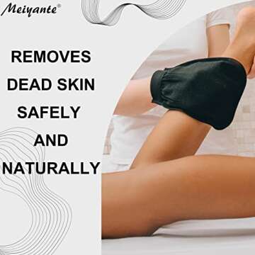 Meiyante Korean Exfoliating Mitts (2pcs) - Achieve Home Microdermabrasion with 100% Viscose Fiber Gloves for Silky Smooth Skin