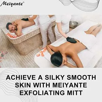Meiyante Korean Exfoliating Mitts (2pcs) - Achieve Home Microdermabrasion with 100% Viscose Fiber Gloves for Silky Smooth Skin