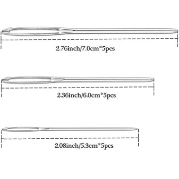 YKLbpd Large Eye Blunt Needles Set - 15 Stainless Steel Needles