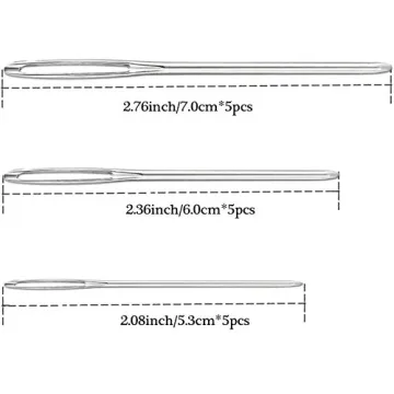 YKLbpd Large Eye Blunt Needles Set - 15 Stainless Steel Needles