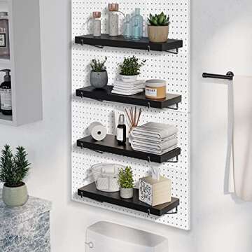 Pegboard Shelf Black for Stylish Home Organization