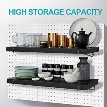 Pegboard Shelf Black for Stylish Home Organization