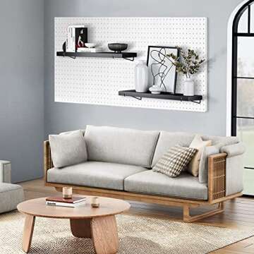 Pegboard Shelf Black for Stylish Home Organization