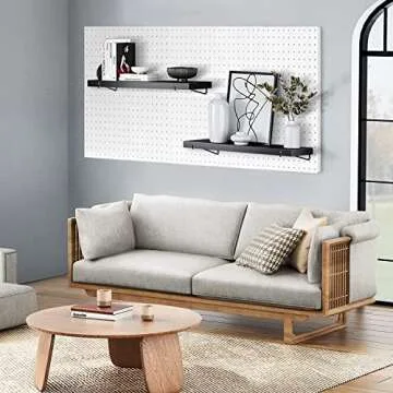 Pegboard Shelf Black for Stylish Home Organization