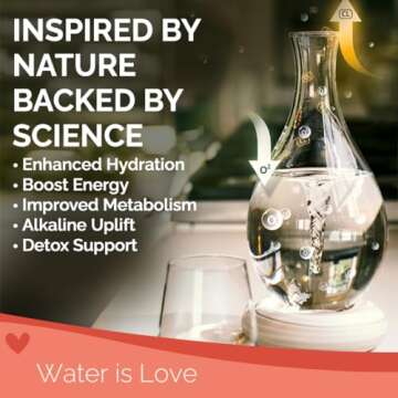 MAYU Swirl Structured Water Carafe - Innovative Vortex Technology Handblown Pitcher. Post Reverse Osmosis Filter Aerating Water Dispenser Stand 1.5 Liter| 51 Oz Dining Glass Jug Design (Earth Base)