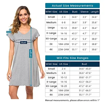 WiWi Women's Soft Nightgown in Stunning Colors