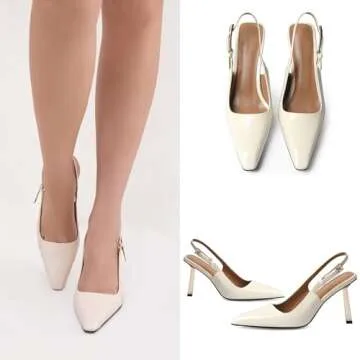 iiimmu Elegant Wedding Slingback Heels for Brides