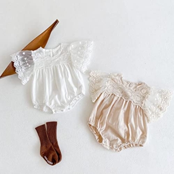 Cute Baby Girls Lace Romper for Summer Photoshoots