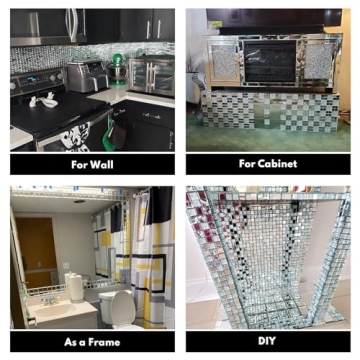 Lovdeco Peel and Stick Glass Mirror Tiles for Decor