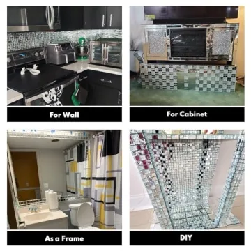 Lovdeco Peel and Stick Glass Mirror Tiles for Decor