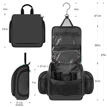 Hanging Travel Toiletry Bag - Compact, Durable & Versatile