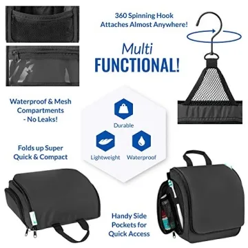Hanging Travel Toiletry Bag - Compact, Durable & Versatile