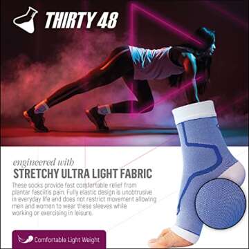 Thirty48 Plantar Fasciitis Support Socks for Pain Relief