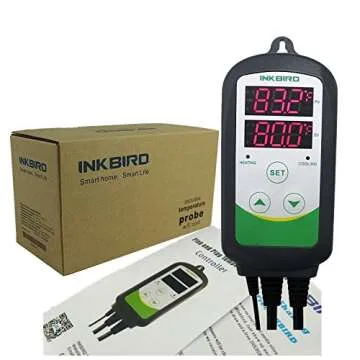 Inkbird Temperature Controller ITC308 Reptile Freezer Thermostat Aquarium Heater Cooler 110V 1100W Pre Wired Dual Stage Digital Outlet Probe Heating Cooling Plug Homebrewing Refrigerator Greenhouse