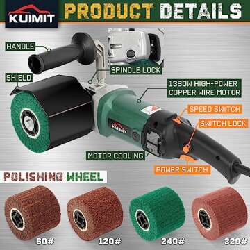 KUIMIT Handheld Metal Burnishing Machine – Ultimate Polisher for Wood & Metal
