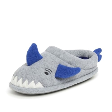 Dearfoams Easter Basket Stuffers Gifts for Kids Washable Animal Critter Slippers, Shark, 5-6 Toddler...