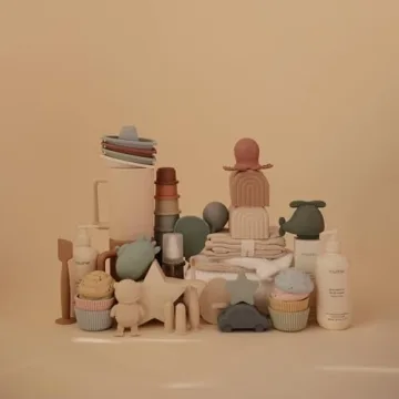 Mushie Bath Set for Toddlers | Safe & Fun Silicone Toys