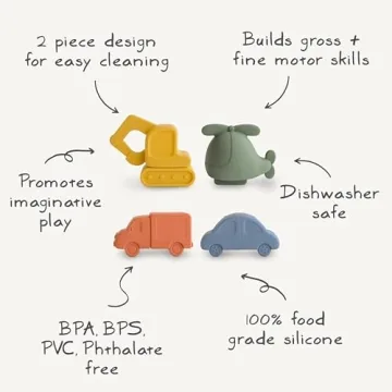 Mushie Bath Set for Toddlers | Safe & Fun Silicone Toys