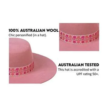 Lack of Color Women's Sierra Rose Wide-Brimmed Wool Boater Hat (Rose Pink, Small (55 cm))