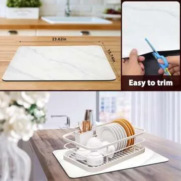 Stylish Super Absorbent Dish Drying Mat for Kitchen
