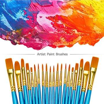 BOSOBO Pointed-Round Paint Brush, 4 Sets of 10 Pieces Fine Tip Nylon Hair Miniature Paint Brushes fo...