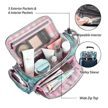 Lug Women's Trolley Cosmetic Case in Aloha Navy, Stylish & Functional