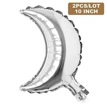 Metallic Silver Moon Balloons - Elegant 10 Inch Party Decor