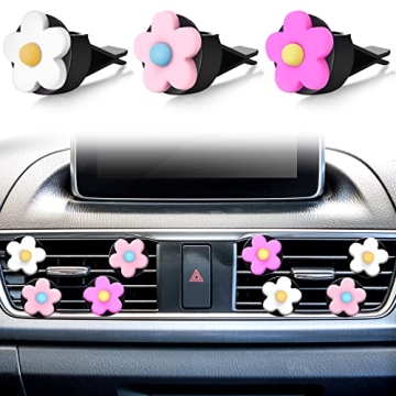 Frienda 8 Pieces Daisy Flower Air Freshener Clips - Colorful Car Vent Decorations for Women