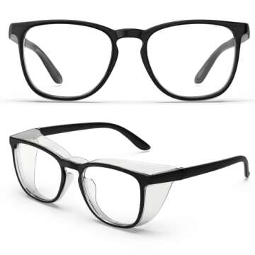MEIGIX Safety Glasses - Stylish Anti Fog and Anti Blue Light Protection with Side Shields