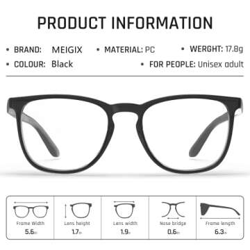 MEIGIX Stylish Anti Fog Safety Glasses for Men Women