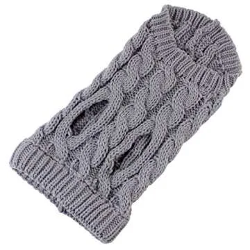 Pet Dog Turtleneck Knitting Sweater Coat Winter Warmer Thickening Pullover Knitwear Crochet Coat Clothes for Small Medium Large Dog Puppy Cat (S, Grey)