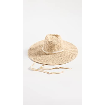 Hat Attack Women's Elle Chinstrap Straw Hat, Natural/Stripe, One Size