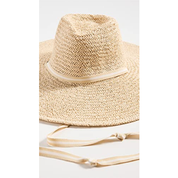 Hat Attack Women's Elle Chinstrap Straw Hat, Natural/Stripe, One Size