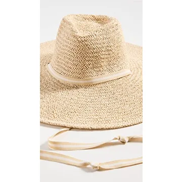 Hat Attack Women's Elle Chinstrap Straw Hat, Natural/Stripe, One Size